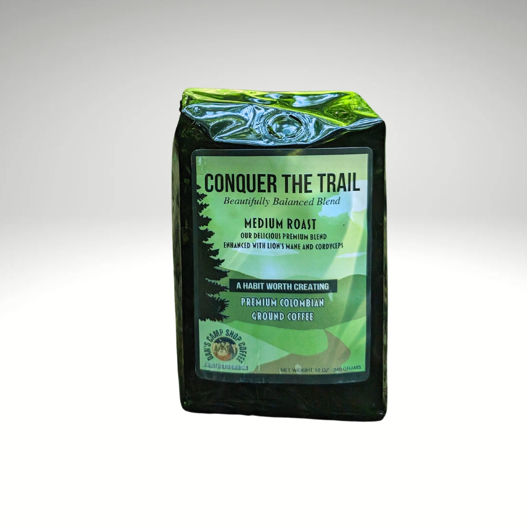 Conquer the Trail Functional Mushroom Coffee - Dan's Camp Shop Coffee